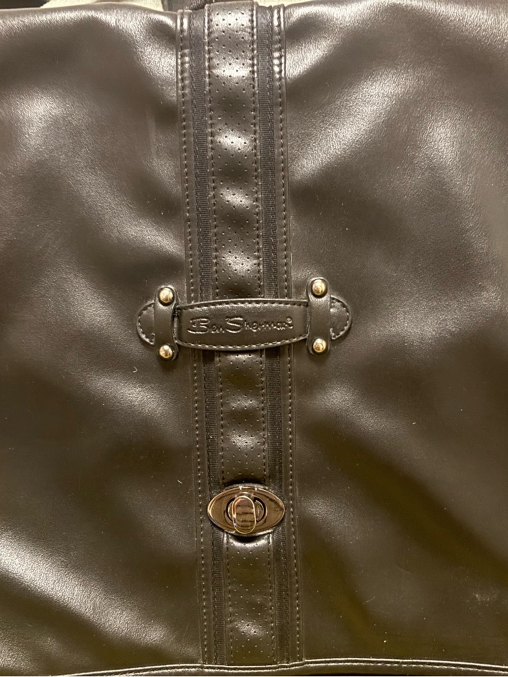 Ben Sherman leather and canvas laptop bag